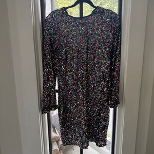 G/FORE Multicolor Sequin Long Sleeve Dress